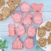 Easter Cookie Mould 3D DIY Eggs Rabbit Bunny Cookies Stamp Biscuit Cutters Biscuit Embossing Fondant Baking Tool