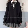 Japanska tjejer loli v-neck jk uniforms söta söta tröja jackor cardigan kvinnor studentskola college stil cosplay costumes1