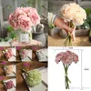 6 cor artificial rosa flores buquê peony para decoração de casamento 5 cabeças peônias flores falsificadas casa decoração de seda hortênsias baratas flor da