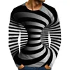 T-shirts grande taille pour hommes Polos T-shirts 3D 2022 Illusion d'optique T-shirt graphique Imprimé Quotidien Printemps Hauts à manches longues Exagéré autour du cou Rainbow Street