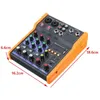 Professional 4 Channel Bluetooth o USB Mixer Console Sound Card,USB Powered and Output, for Karaoke Music Production