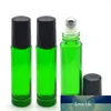 Parfum chaud parfum vide 10 ml rouleau vert bouteille en verre vide huile essentielle 10cc Roll-On boule épaisse bouteille en verre 5 pièces