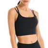 Tunn axelbälte Yoga Outfits Tankar Camis Sport Underkläder Kvinnors Shocksäker samlad Vacker Back Yoga Suspender Vest Running Fitness