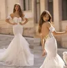 Modern lace sereia vestidos de casamento sexy sweetheart tulle apliques vestidos nupciais varrer trem sem encostos vestidos de noiva