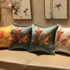 Lucky Fine Brodery Koi Fisk Soffor Kuddar Kuddar Pillow Office Heminredning Ryggstöd Kinesisk Lumbar PillowCase 40x60 50x50 45x45 cm