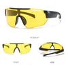 Colorful Bicycle Sunglasses Men Trendy Shade One Piece Big Goggles Outdoor Windproof Mirror Glasses Yellow Night Vision 5 Colors