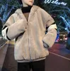 Moda coreana de caxemira de caxemira de inverno Menor e veludo jaqueta solta grossa1
