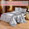 4 pçs conjunto de cama de seda de luxo cetim queen king size conjunto de cama edredom colcha capa de edredom lençóis com fronhas e lençol 201102