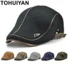 TOHUIYAN tricoté laine Newsboy Cap hommes hiver chapeau chaud pour mâle bec de canard visière casquettes plates Boina Cabbie chapeaux classique Baker Boy chapeau 201216