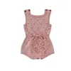 Bébé bébé tricoté barboteuses 3 points imprimé sans manches solide laine combinaison taille bande élastique enfant Onesies filles tenues vêtements 029543863