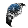 Reef Tiger/RT Luxury Dress Watch Black Dial Steel Case Quartz Watch Genuine Leather Watch RGA1669 T200409