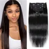 Clip In Hair Extensions Human Hair Brazilian Body Wave 8 PcsSet Natural Black Color 826 Inch 120G3358469
