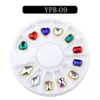 Tamax NAR002 12 estilos Mezclados 3D grandes diamantes de imitación Nail Art Decoraciones Piedra de cristal Oro AB Piedras brillantes Charm Accesorios de manicura de vidrio