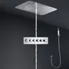 Bathroom Music Shower Set 380 x 580 mm LED ShowerHead Rainfall Waterfall Mist Spray Faucet Thermostatic High Flow Diverter Valve
