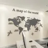 Version européenne Carte du monde en acrylique 3D Sticker mural pour le salon bureau décor de la maison MAPON WORLD Seccules murales murales pour les enfants Room Y204709811