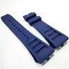 25mmBlue Watch Band Rubber Strap For RM011 RM 50-03 RM50-01