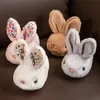 Baby Winter Slippers Kinderen Jongens Meisjes Leuke Cartoon Konijn Slipper Kinderen Indoor Bont Warme Schoenen Kind Home Vloer 220225