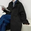 Hommes Trench-Coats Style Coréen Mode Solide Couleur Casual Long Manteau Hommes Pardessus Lâche Automne Surdimensionné Coupe-Vent Veste Hommes M-5XL