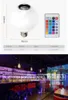 LED -glödlampor 12W Remote Control Intelligent Lamp E27 RGB Bluetooth Speaker Music Light Wireless RGB White Bulb