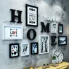 Nordic Photo Frame Simple Black White Picture Wall Muurmontage Opknoping Multi-Element Mix Letters Home Decor Classic Wall Sticke 201211