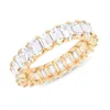 Nueva llegada 925 boda de plata esterlina relleno de oro princesa corte blanco CZ diamante anillo de compromiso para mujeres