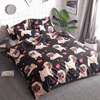 Wazir Cartoon Pug Bedding Set Bed Linne Duvet Cover Pillowcases Twin Full Queen King Size Trevlig sängkläder sätter sängkläder hund Y200111