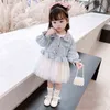 Girls Plaid Tutu Clothing Set Kids 2Pcs Fashion Casual Suit Top Dress Children Fall Outfits for 1-7Years Children Spring New Set G220310