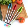 Other Kitchen Tools 12in Salad BBQ Tongs Silicone Food Tong Heat Resistant Cook Clamp Stainless Steel Tongss Non-Slip Cooking Clip Grill Clamps Barbecue Clips ZL0570