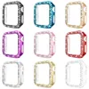 Boîtier de montre intelligente en diamant à deux rangées de luxe pour femme pour montre Apple 1 2 3 4 5 6 PC couverture d'armure pour iwatch 38mm 40mm 42mm 44mm cadre de protection d'écran de bonne qualité