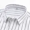 Aoliwen 2020 Brand Men Summer Short Sleeve Stripe Shirt High Street Style Fashion Flanell Printed Shirt Slim Fit High Quality LJ200925