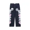 Blackair Skulls mönster baggy jeans skelett broderi för män hip hop high street last svart dy815 220228223c