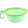 Alimentatori per cani e gatti Alimentatore per piatti d'acqua in silicone Pieghevole Ciotola per alimenti da viaggio Strumenti pieghevoli per animali domestici 12 colori WLL5374358979