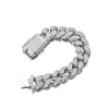 7/8/9/10inch 20mm Cuban Link Bracelet Hip hop Micro Pave Cubic Zirconia Silver Gold Heavy Jewelry