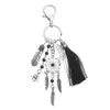 Fashion Opal Stone Natural for Women Metal Key Rings Bag Charm Fashion Boho Jewelry Feather Keychain