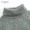 Vimly Automne Hiver Femmes Pull À Col Roulé De Mode Multicolore Lâche Épais Chaud Casual Tops Femme Tricoté Pulls F5258 201223