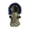 Varma vinterhundkläder lyxiga päls hundrock hoodies för små medelstora hund vindtäta husdjurskläder fleece fodrad valpjacka 2 färger223x