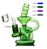 5.5 ins Small Bong Recycler Oil Rigs Narghilè Beaker Bong d'acqua Dab Smoke Pipe Wax Ashcatcher portatile dab rig con banger da 14 mm