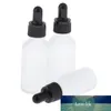 Paquete de 3 botellas cuentagotas para ojos de 30 ml/1 oz, viales de botellas de vidrio esmerilado blanco vacío con pipeta de plástico, a prueba de fugas