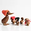 DuckDuckling Wood for Crafts Animal Figures Wooden Decoration Home Accessorie Living Room Christmas Danish Nordic Desk Ornament 29393525