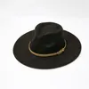 Donna Uomo 100% lana australiana Feltro Cappello a tesa larga Vintage Jazz Fedora Caps Coppia Cap Winter chapeau femme