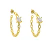 gold link earrings