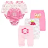 Moda Bebek Kız Giysileri Tam Kollu Tulum Bebek Tulum + Pantolon / Lot Bebek Toddler Erkek Seti LJ201221