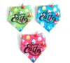 Easter Dog Apparel Bandana Medium Large Dogs Triangle Bibs with Easter-Eggs and Rabbit Star Printing Easter-Dog Kerchief