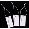 1000 pcs 1733cm één zijde afgedrukte witte papieren tags met elastische string hang tags label voor sieraden Krkkx9914671