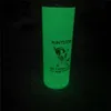 US Stock DIY Sublimation Tumbler Glow in The Dark Tumbler 20oz STRAIGHT Tumbler with Luminous paint luminous Cup magic travel cup