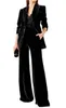 Fashion-2 Pcs Velvet Women Pantsuits Blazer Set Ladies Office Suits Wedding Tuxedos Party Work Jacket Outfit