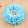 50pcs/lot 16 Color U Pick 3.15 Inch Large Beaded Chiffon Fabric Flowers With Pearl Rhinestone Hair Accessories DIY Supply FH24 LJ201226