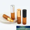 Flacon de parfum atomiseur vide en verre ambré, avec bouchon en aluminium, rechargeable, flacon de voyage, 5ml, 10ml, 50 pièces/lot