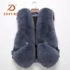 ZDFURS * Gilet naturale Gilet corto senza maniche Gilet invernale caldo Gilet naturale Giacca vera pelliccia di volpe 201214