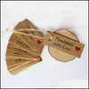 Wenskaarten Evenement Feestartikelen Feestelijke Thuis Tuin 100 stks Kraftpapier Tags met snaren Handgemaakte liefde Hangkleding voor Candy / Gift / DI